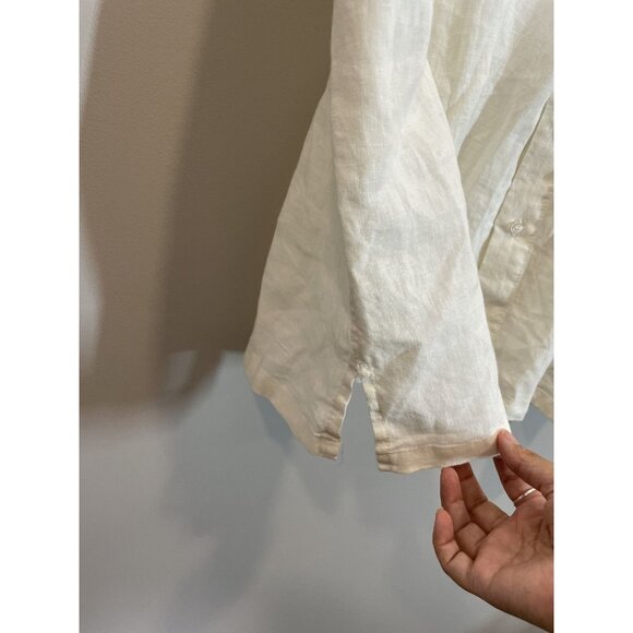 Island Importer Mens Linen Shirt XXL White Casual Beach Summer Short Sleeve - Picture 9 of 11